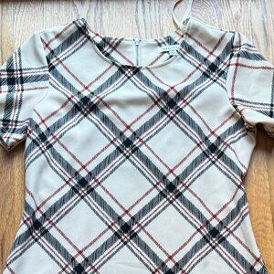 Plaid Short Sleeve Sheath Dress